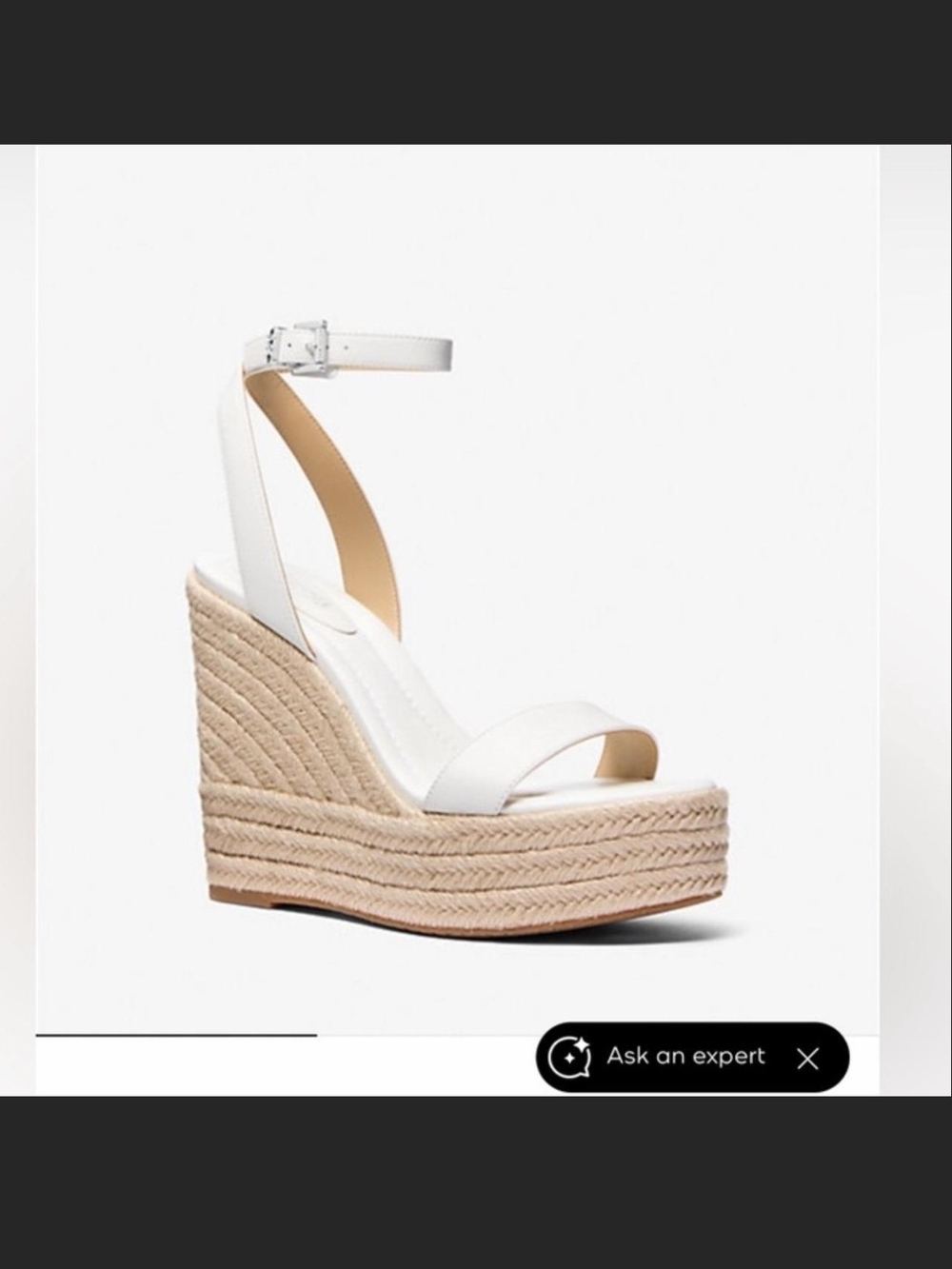 Michael Kors Leighton Wedge Sandals in white Size 9 NWOB